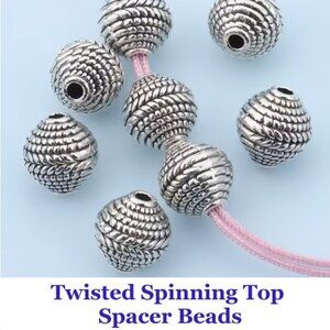 Twisted Spinning Top Spacer Beads  10 Beads